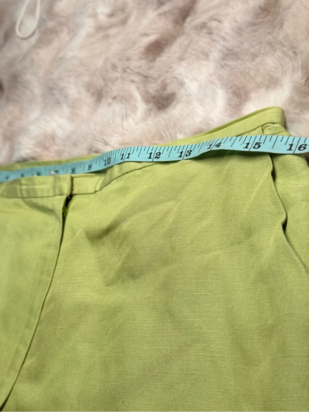 Casual Corner Annex Trousers Pants VTG Y2K 10 Lime Green Wide Leg Crease Linen